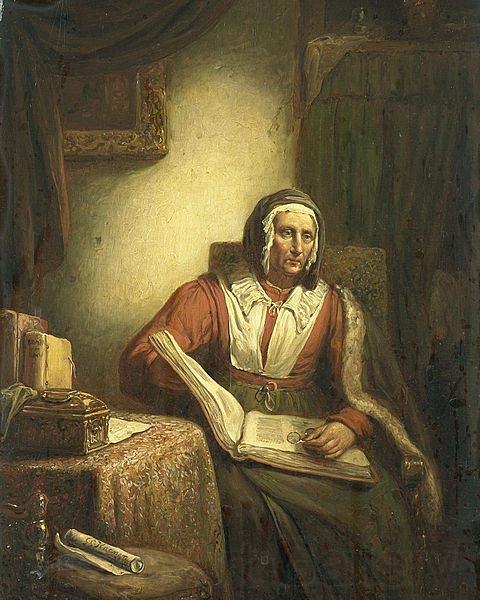 George Gillis Haanen Old Woman Reading France oil painting art